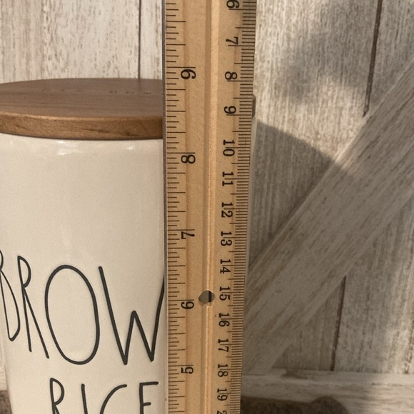 Rae Dunn Brown Rice Canister w/ Wooden Lid - Picture 4 of 6
